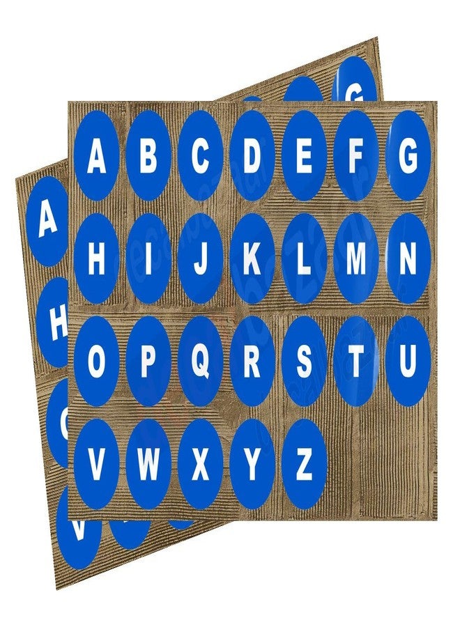 Decalbazaar A to Z Alphabet Round Letter Labels (Set 2), Vinyl Glossy Finish, 2 Inch, Blue, Indoor Outdoor Use - Image 1